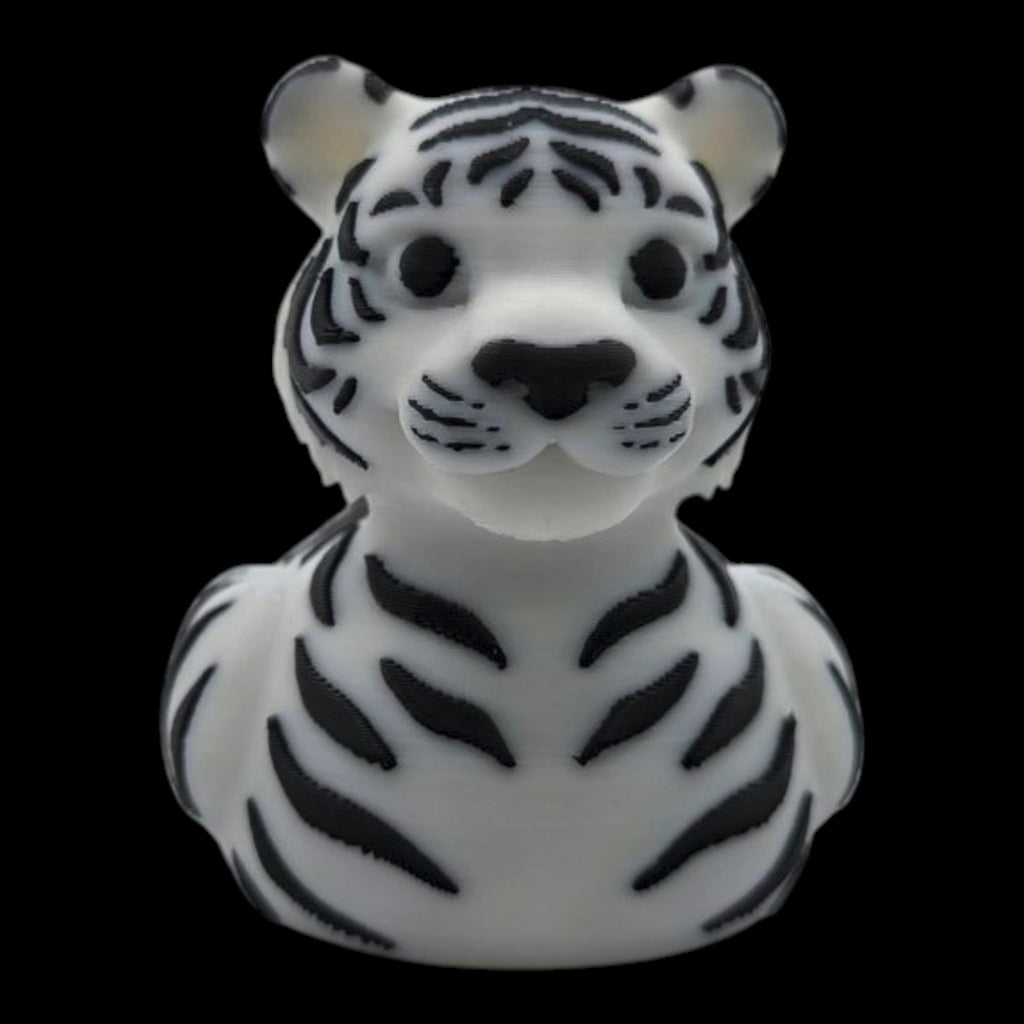 Bengal Tiger Duck White & Orange Zoo Theme Party Favor Kids Bathroom Shelf Accent Jungle Nursery
