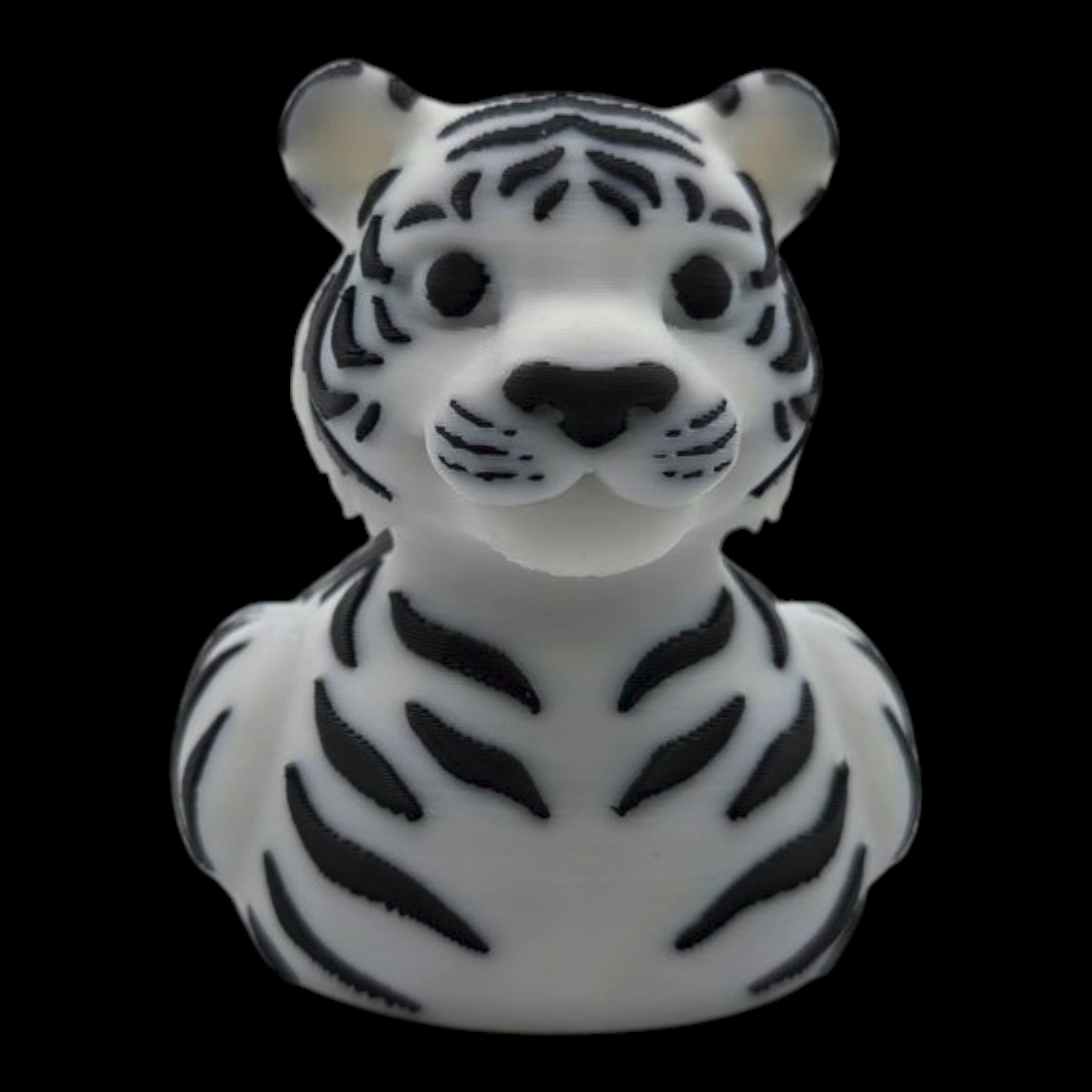 Bengal Tiger Duck White & Orange Zoo Theme Party Favor Kids Bathroom Shelf Accent Jungle Nursery