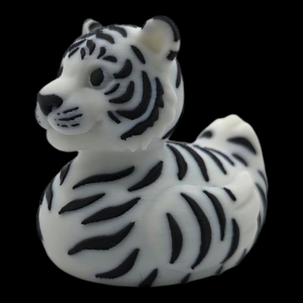 Bengal Tiger Duck White & Orange Zoo Theme Party Favor Kids Bathroom Shelf Accent Jungle Nursery