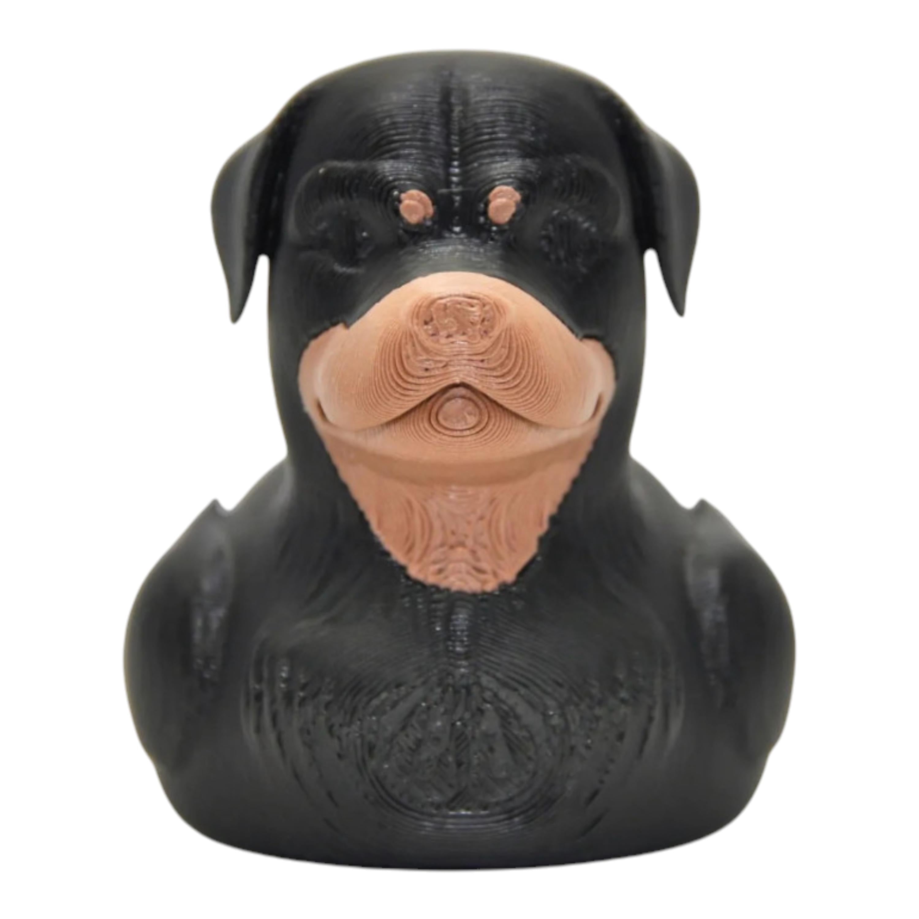 Rottweiler Dog Duck Black & Tan  Desk Decoration  Pet Lover Gift  Collectible Animal Display
