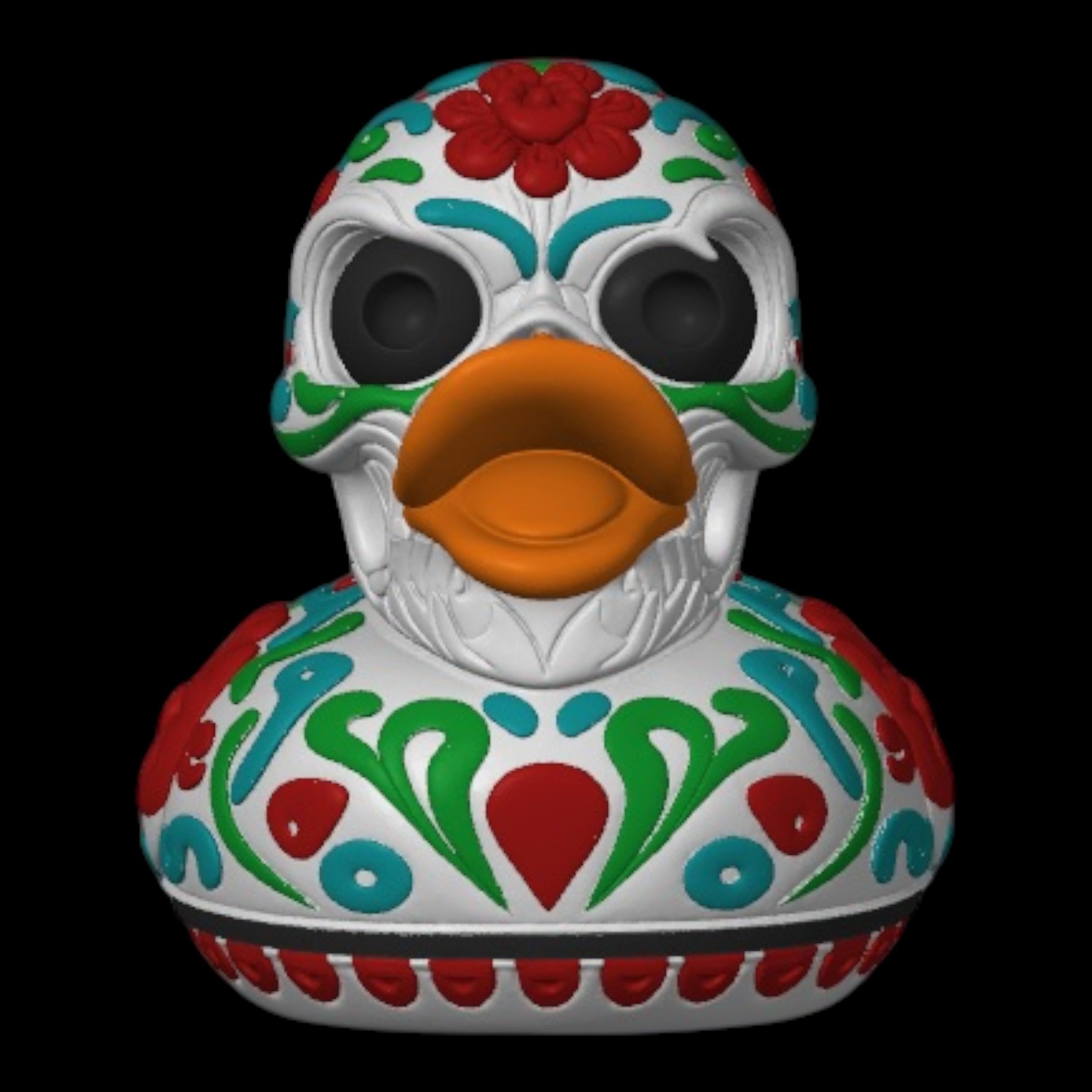 Sugar Skull Duck Multicolor Shelf Ornament Mexican Art Cultural Day Of Dead Car Dash