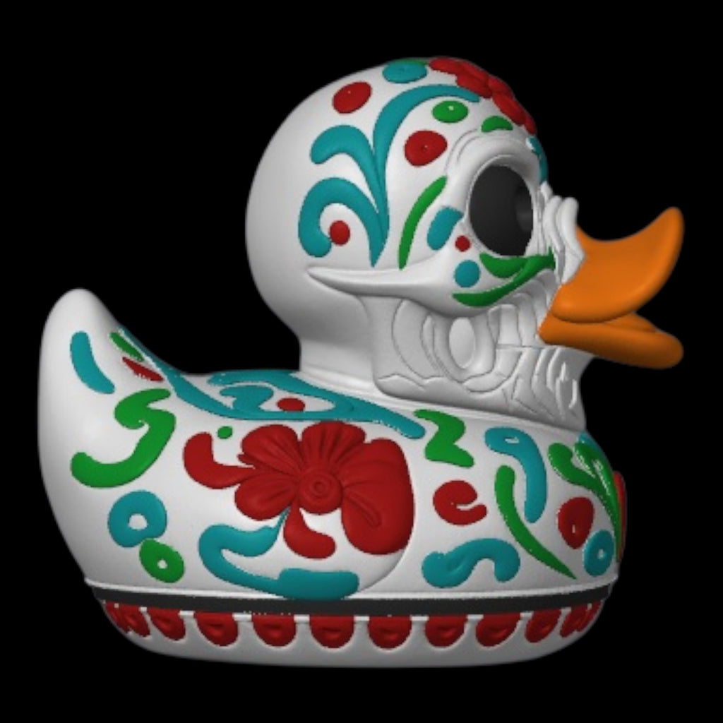 Sugar Skull Duck Multicolor Shelf Ornament Mexican Art Cultural Day Of Dead Car Dash