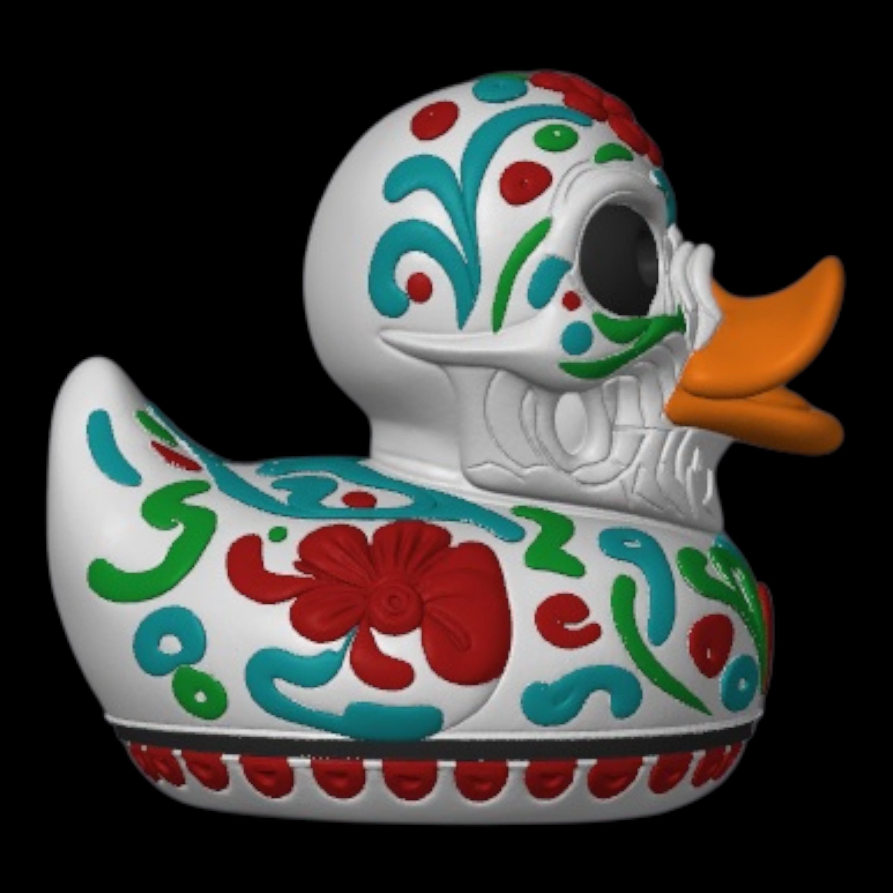 Sugar Skull Duck Multicolor Shelf Ornament Mexican Art Cultural Day Of Dead Car Dash