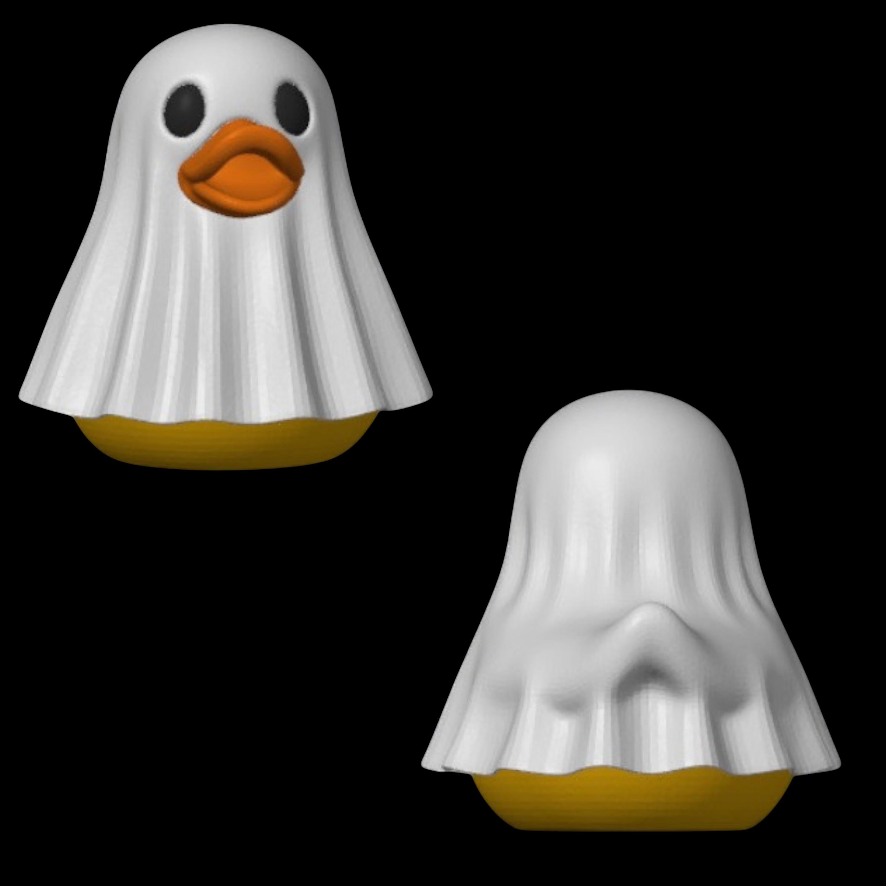 White Ghost Duck Decoration Shelf Display Halloween Decor Spooky Ornament Gothic Style