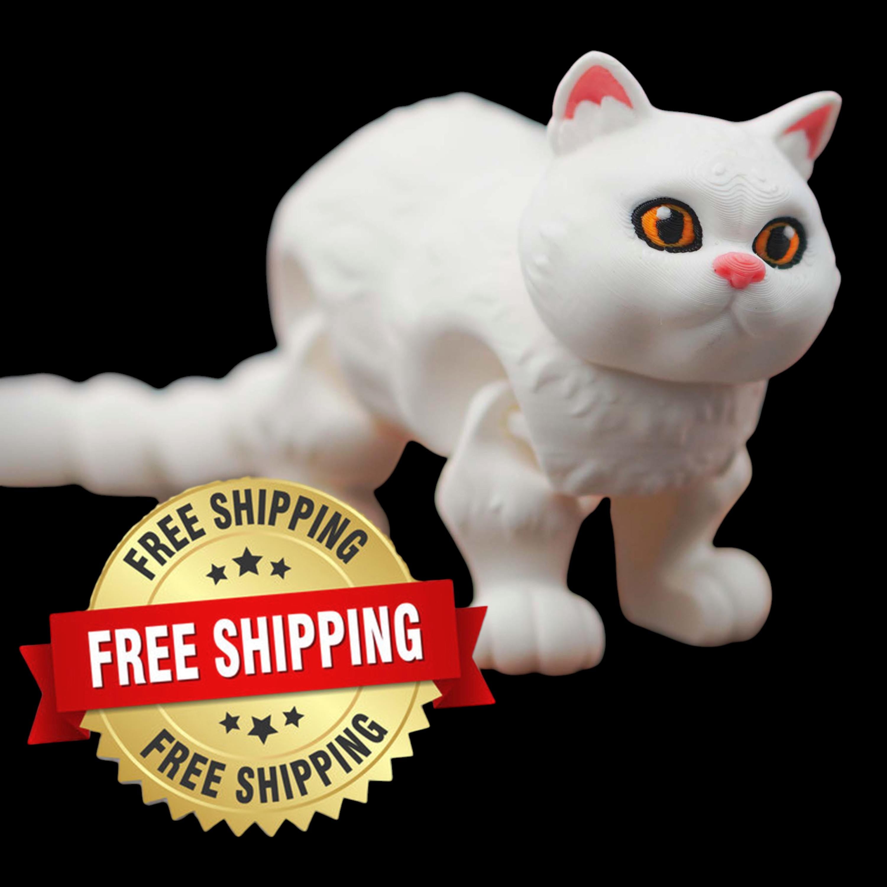 White British Shorthair Posable Articulated Cat Figure Collectible For Animal Lover collections