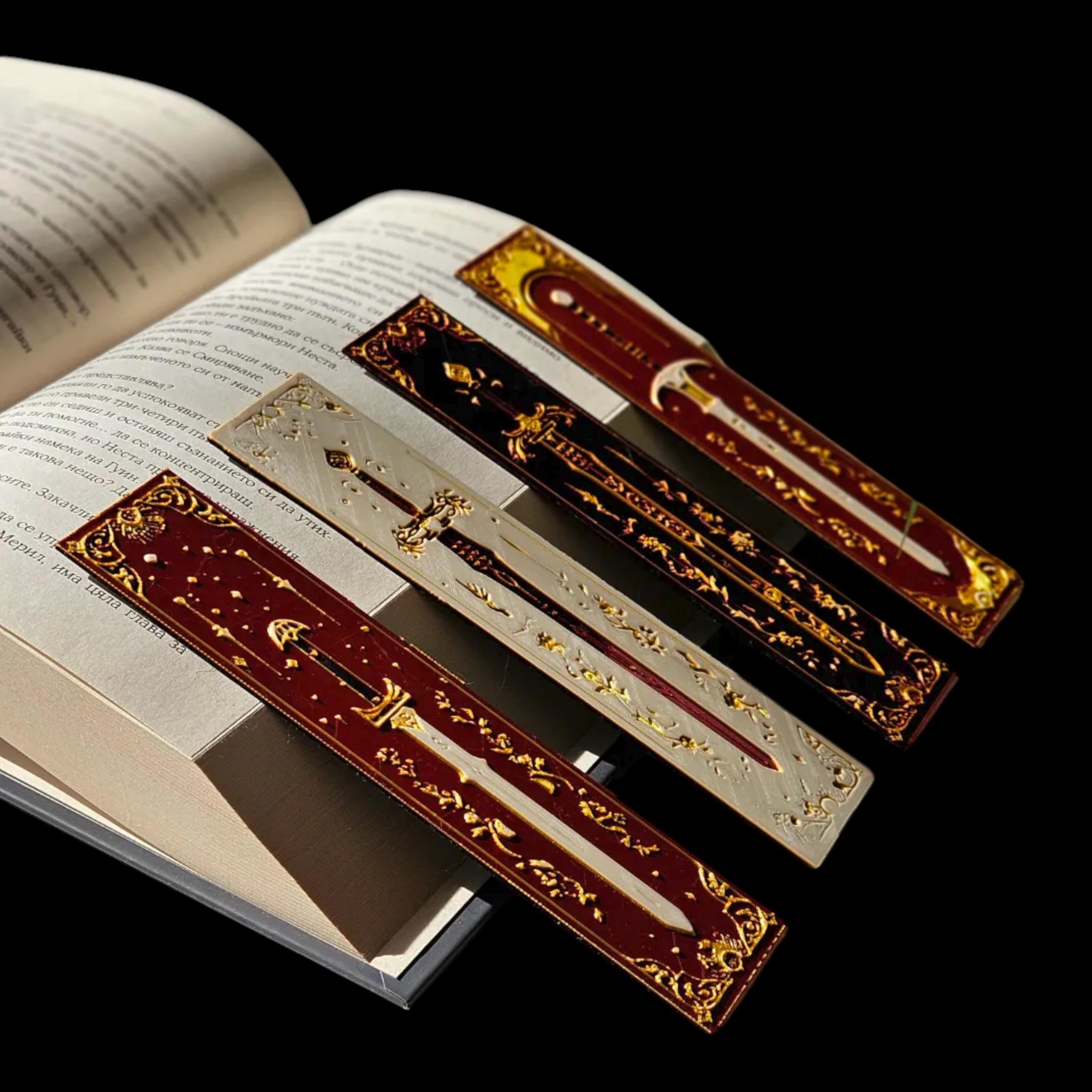 Bookmarker Eleven Blades for Readers Bookworms Red, White & Black Novelty Bookish Presents