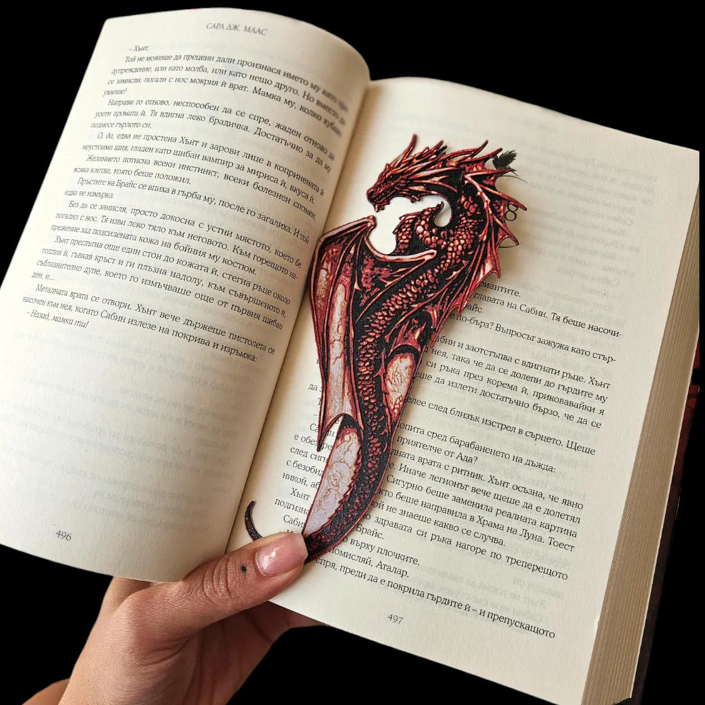 Wyvern Dragon Bookmarkes Set  #1 Crystal, # 2 Sea, #3 Crimson and #4 Forest