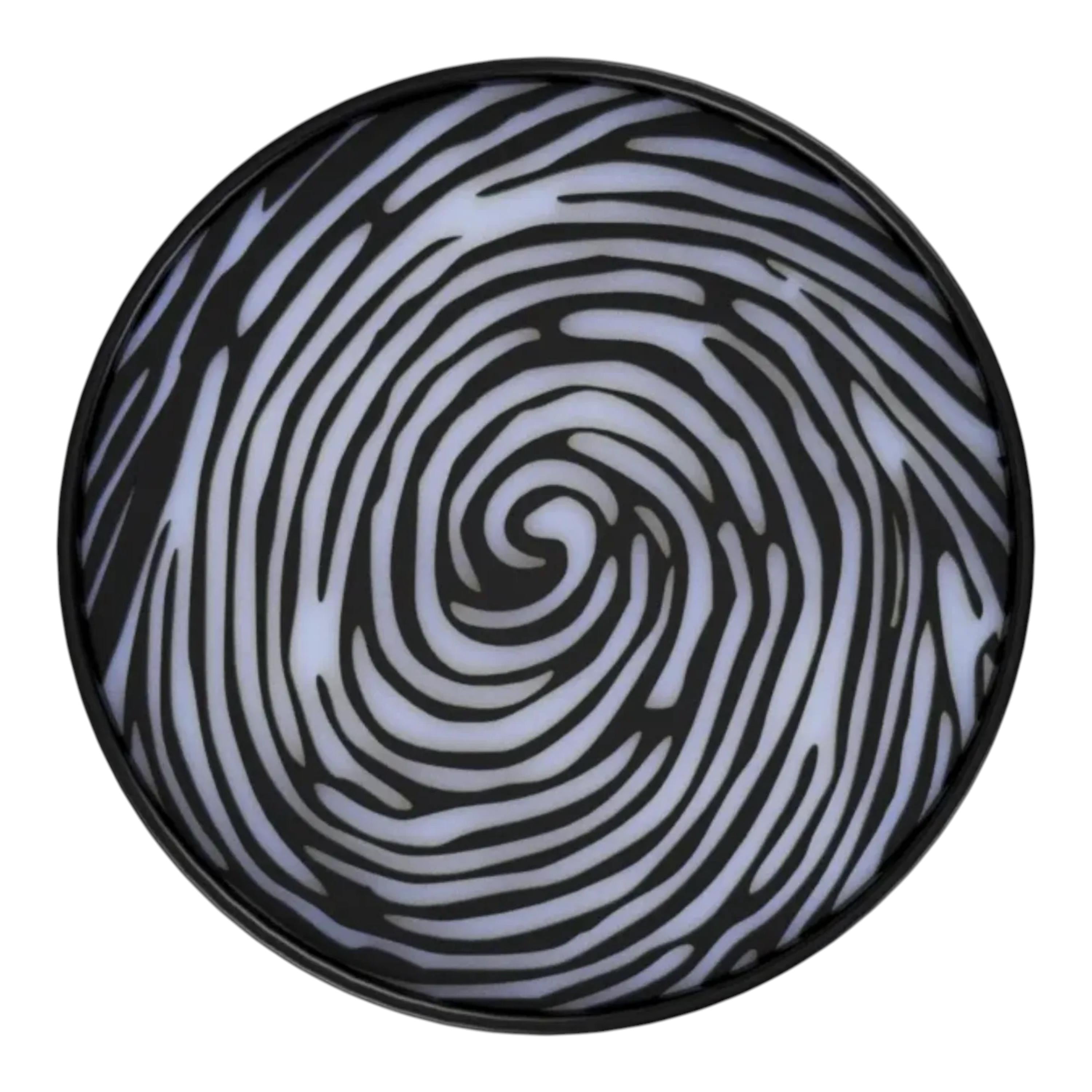 Fingerprint Coaster, Officer Desk Decor, Academy Graduation Present, Black White Forensic Artwork