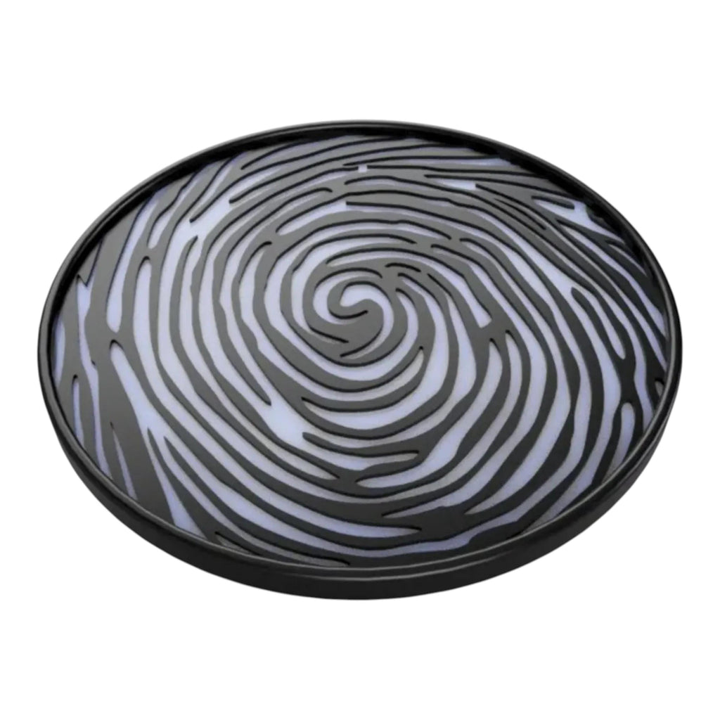 Fingerprint Coaster, Officer Desk Decor, Academy Graduation Present, Black White Forensic Artwork