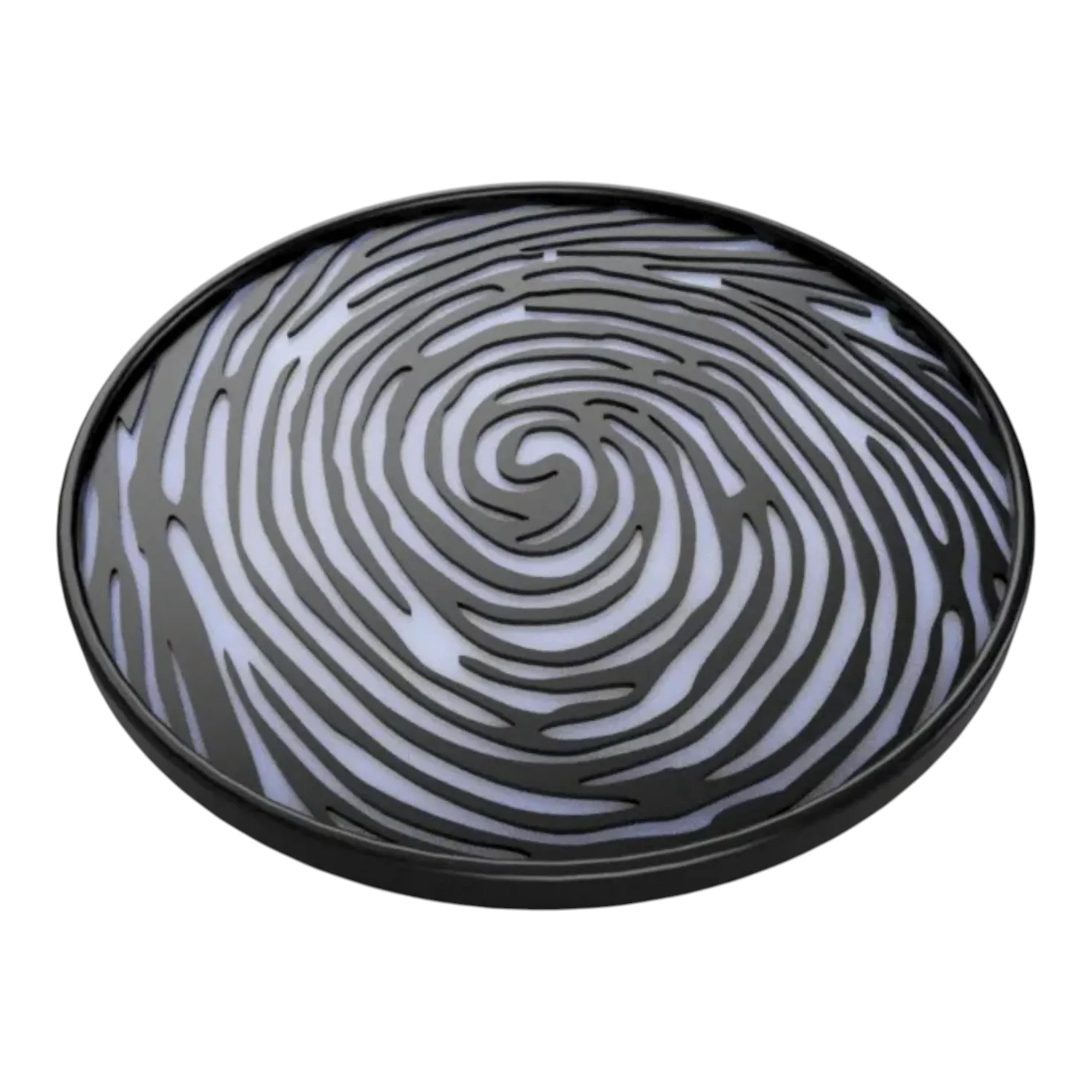 Fingerprint Coaster, Officer Desk Decor, Academy Graduation Present, Black White Forensic Artwork