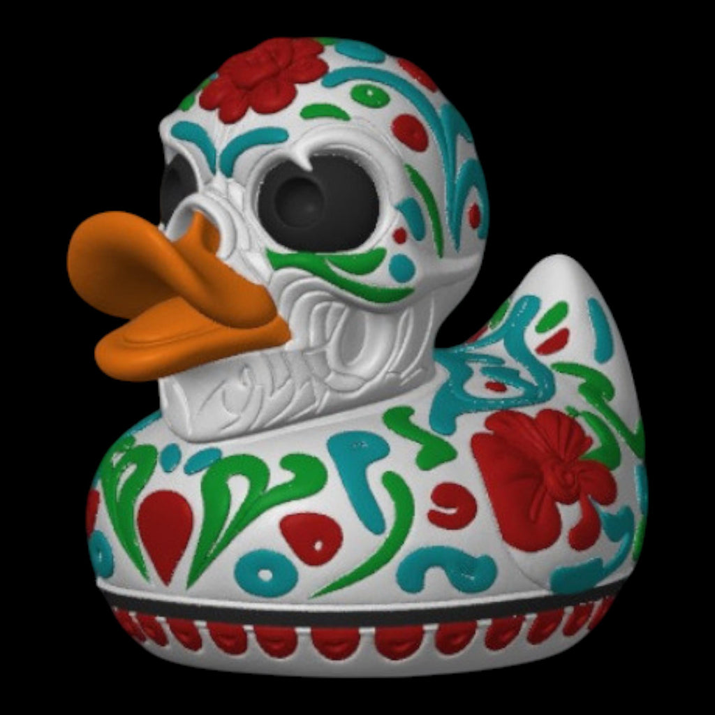 Sugar Skull Duck Multicolor Shelf Ornament Mexican Art Cultural Day Of Dead Car Dash