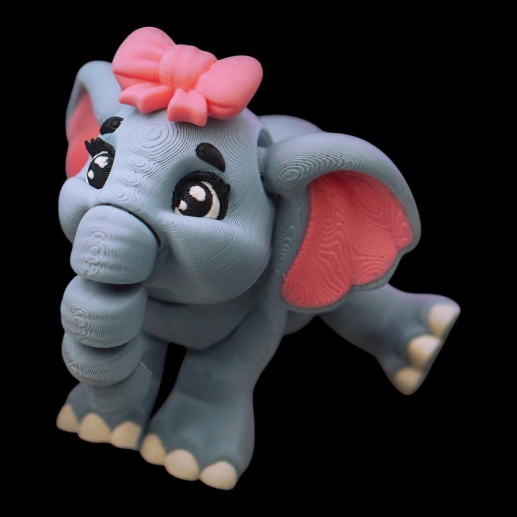 Articulated Possible Baby Elephant Animal Display Nursery Art Infant Keepsake