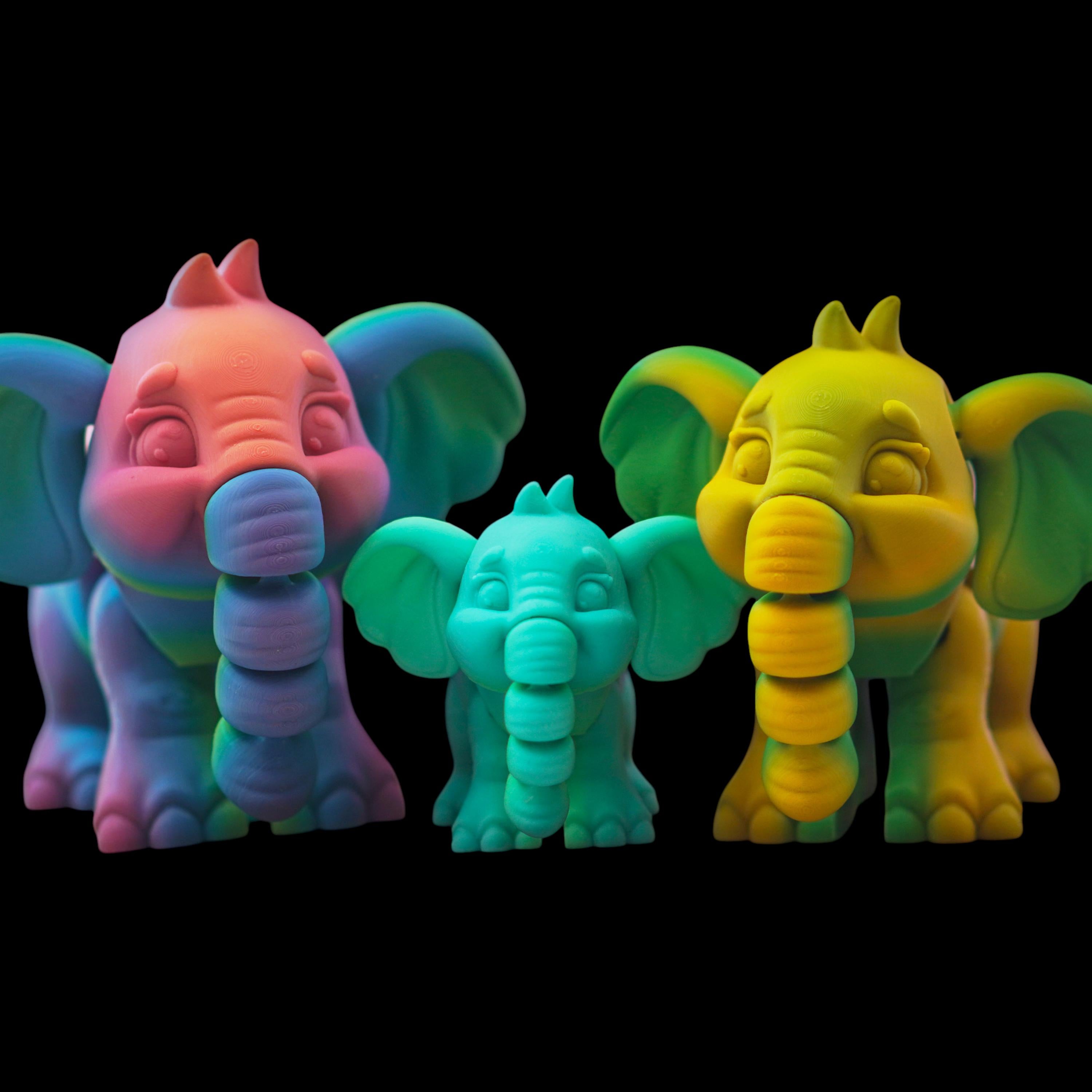 Articulated Possible Baby Elephant Animal Display Nursery Art Infant Keepsake