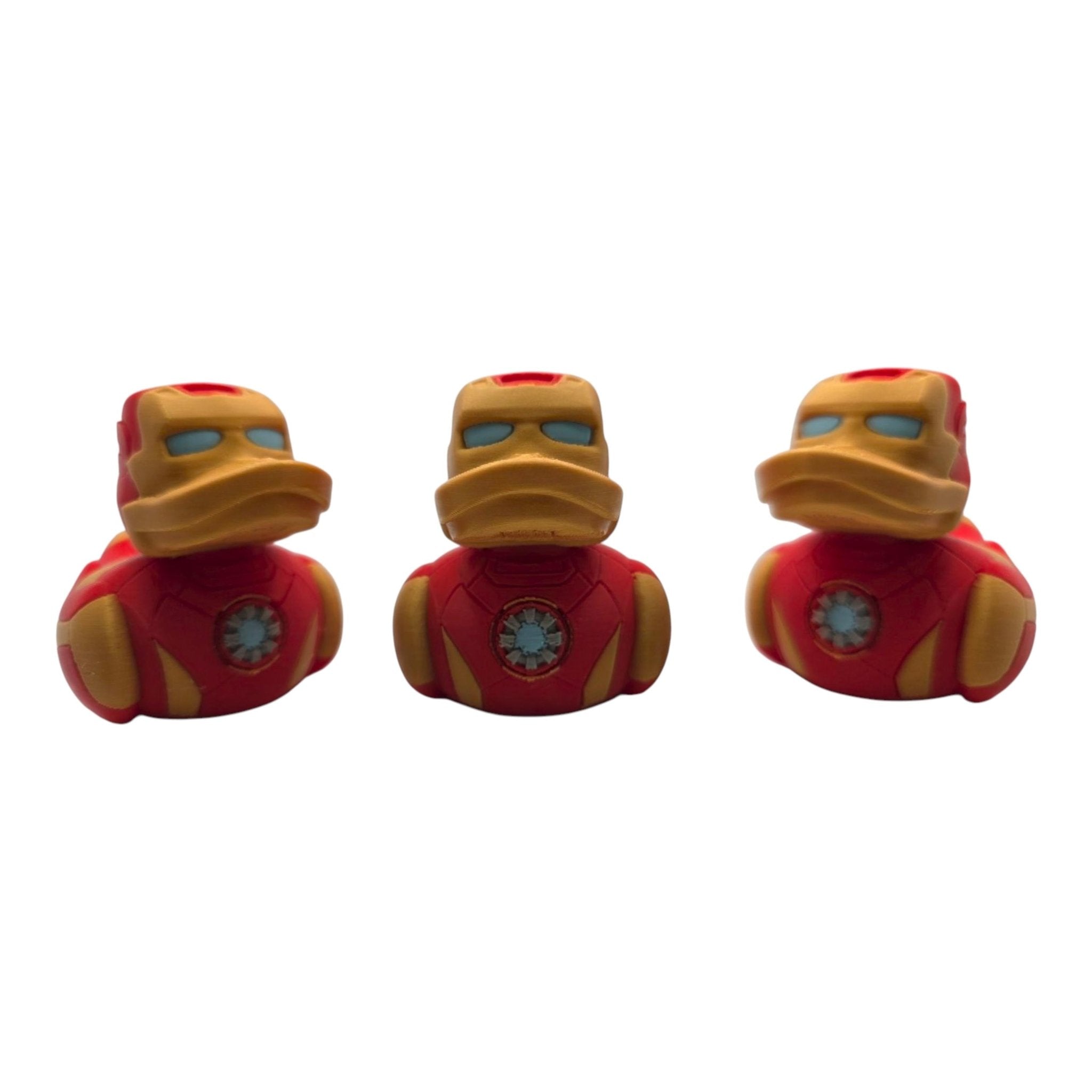 Iron Man Inspired Duck 3D Printed Collectible Figure Marvel Fan Unique Desk Toy Office Display Shelf Statue Avenger - JM Designs