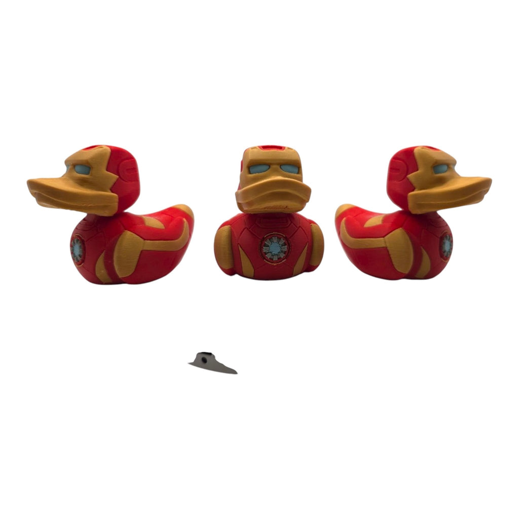 Iron Man Inspired Duck 3D Printed Collectible Figure Marvel Fan Unique Desk Toy Office Display Shelf Statue Avenger - JM Designs