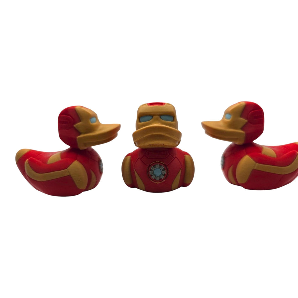 Iron Man Inspired Duck 3D Printed Collectible Figure Marvel Fan Unique Desk Toy Office Display Shelf Statue Avenger - JM Designs