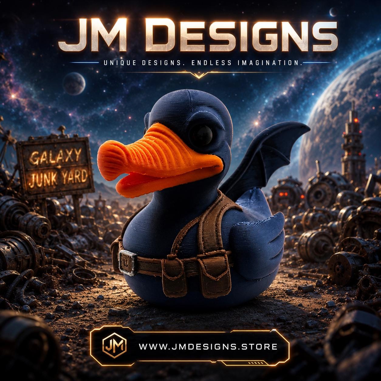 Junk Dealer Watto Inspired Duck Star Wars Collectible Figure Display Jeep Dash Cruise line - JM Designs