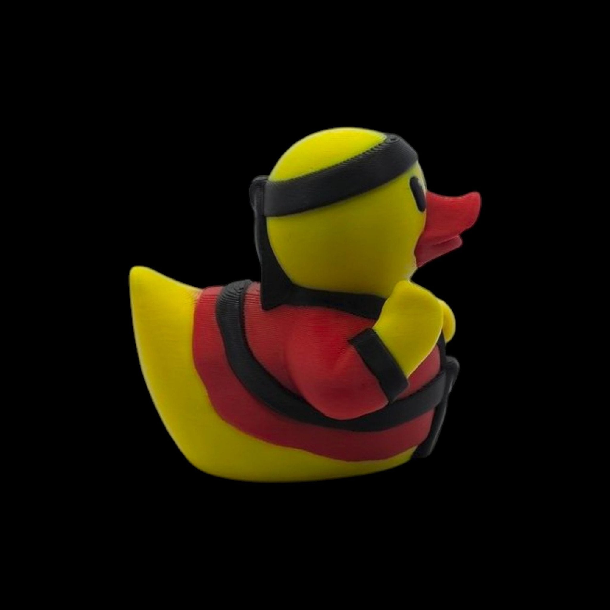 Karate Duck Figurine, 3D Printed Martial Arts Decor in Red or Black Uniform - JM Designs