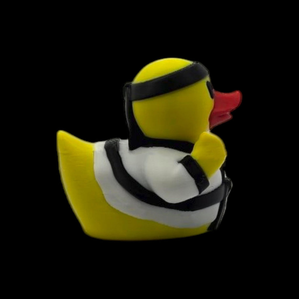 Karate Duck Figurine, 3D Printed Martial Arts Decor in Red or Black Uniform - JM Designs