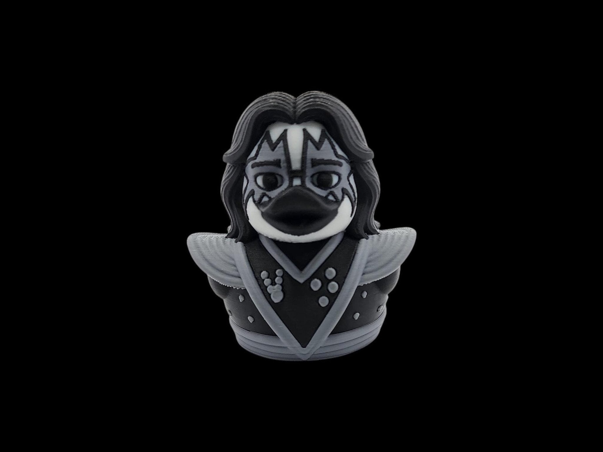 Kiss Duck Figurine, 3D Printed Collectible with Iconic Rock Star Design - JM Designs