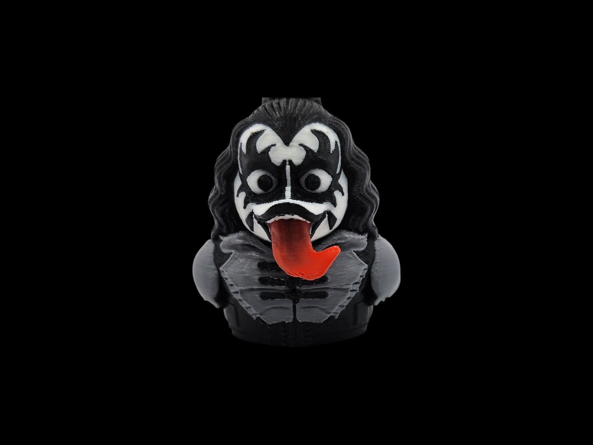 Kiss Duck Figurine, 3D Printed Collectible with Iconic Rock Star Design - JM Designs