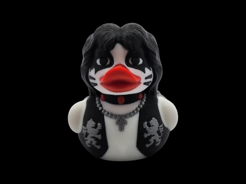 Kiss Duck Figurine, 3D Printed Collectible with Iconic Rock Star Design - JM Designs