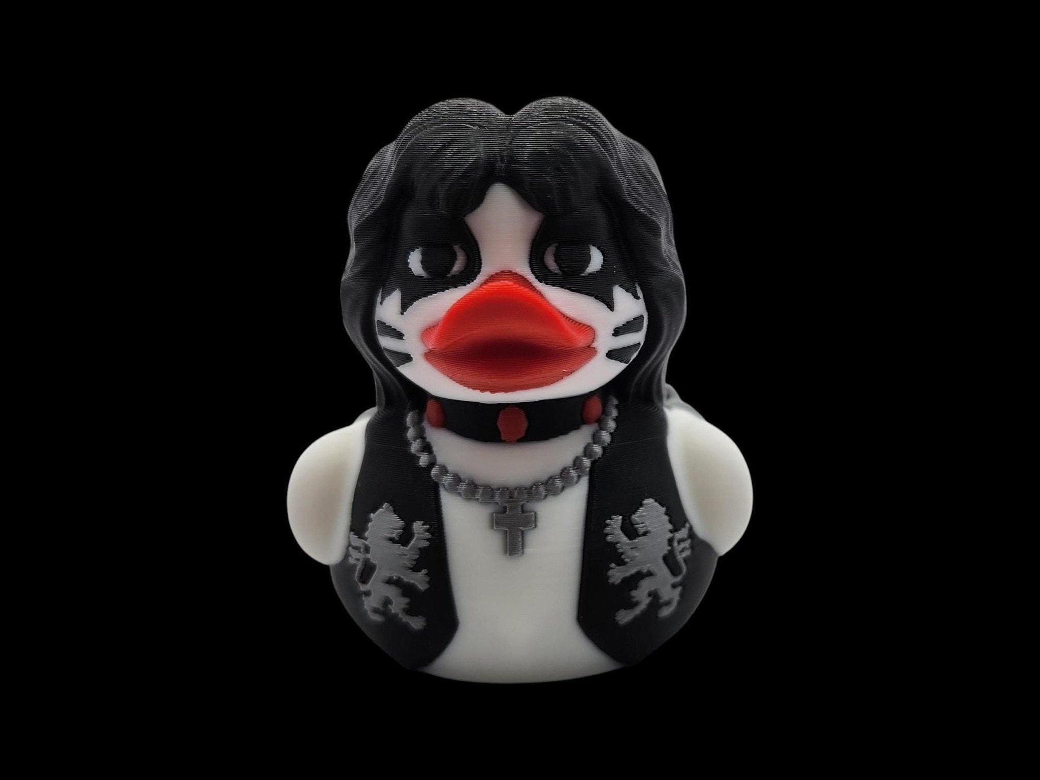 Kiss Duck Figurine, 3D Printed Collectible with Iconic Rock Star Design - JM Designs