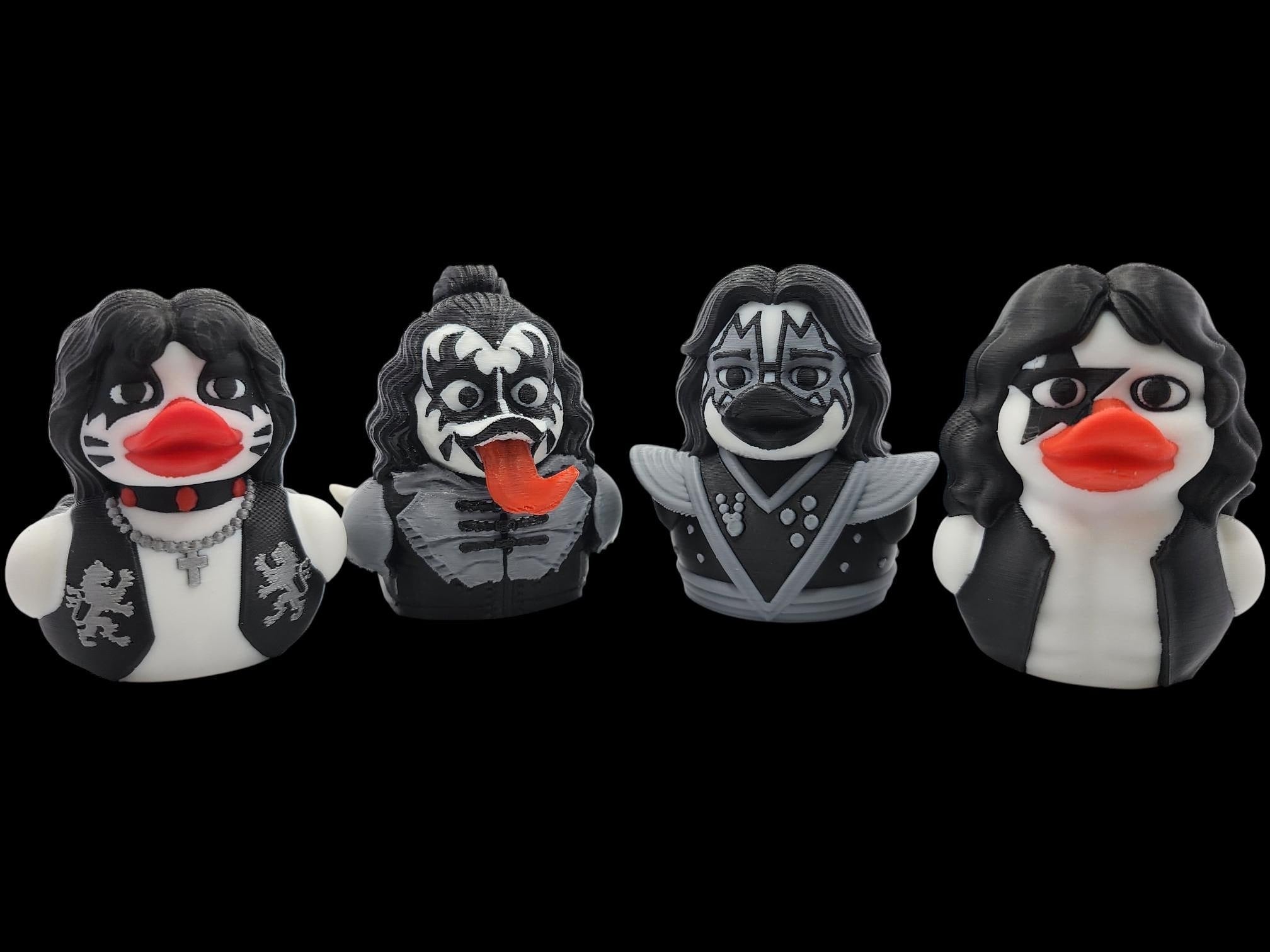 Kiss Inspired Duck Ace Fehley Figurine Display Item For Collector Band Decoration Black White Rock Statue Shelf - JM Designs