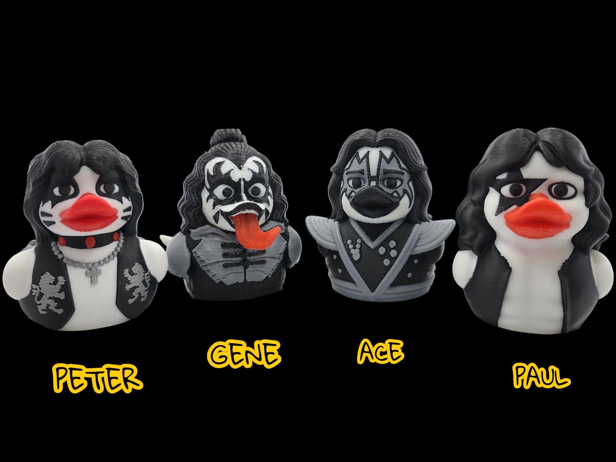 Kiss Inspired Duck Ace Fehley Figurine Display Item For Collector Band Decoration Black White Rock Statue Shelf - JM Designs