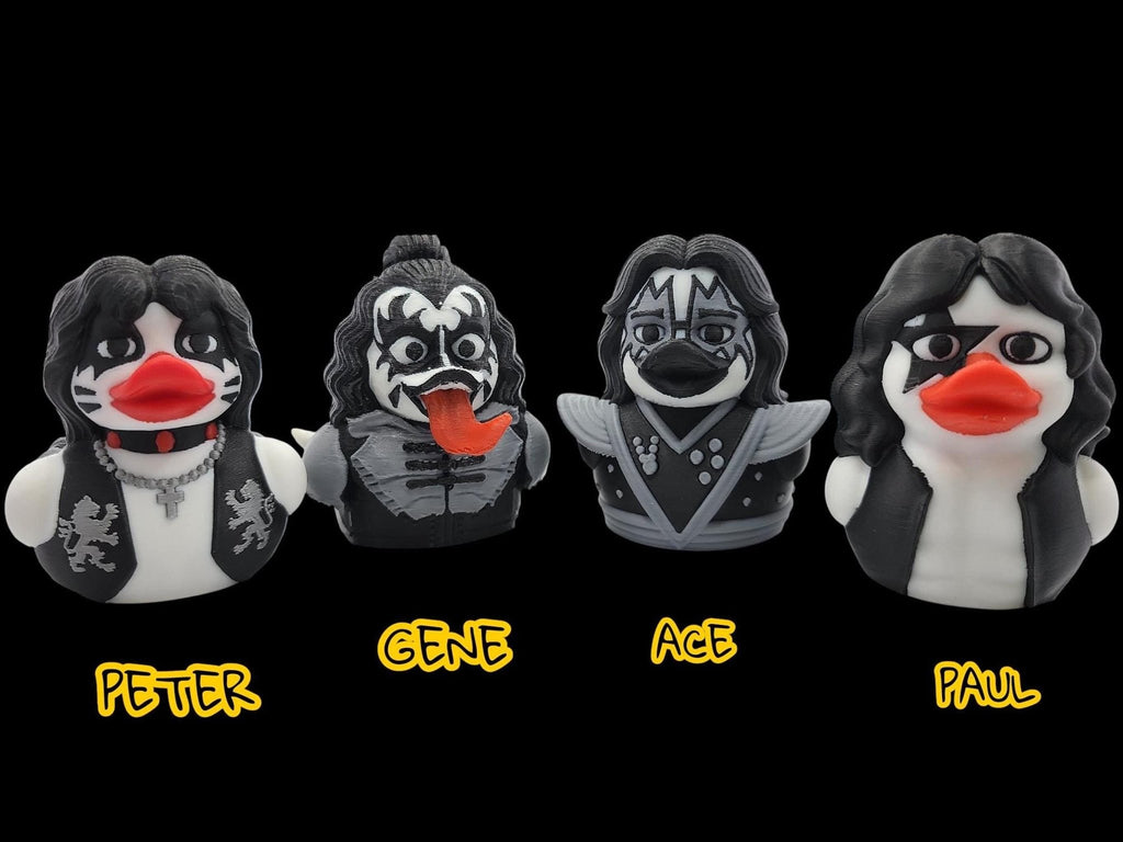 Kiss Inspired Duck Figurine, 3D Printed Music Memorabilia for Collectors - JM Designs