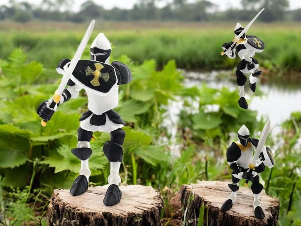 Knight Action Figure: Custom 3D Printed Medieval Toy with Articulated Joints - JM Designs