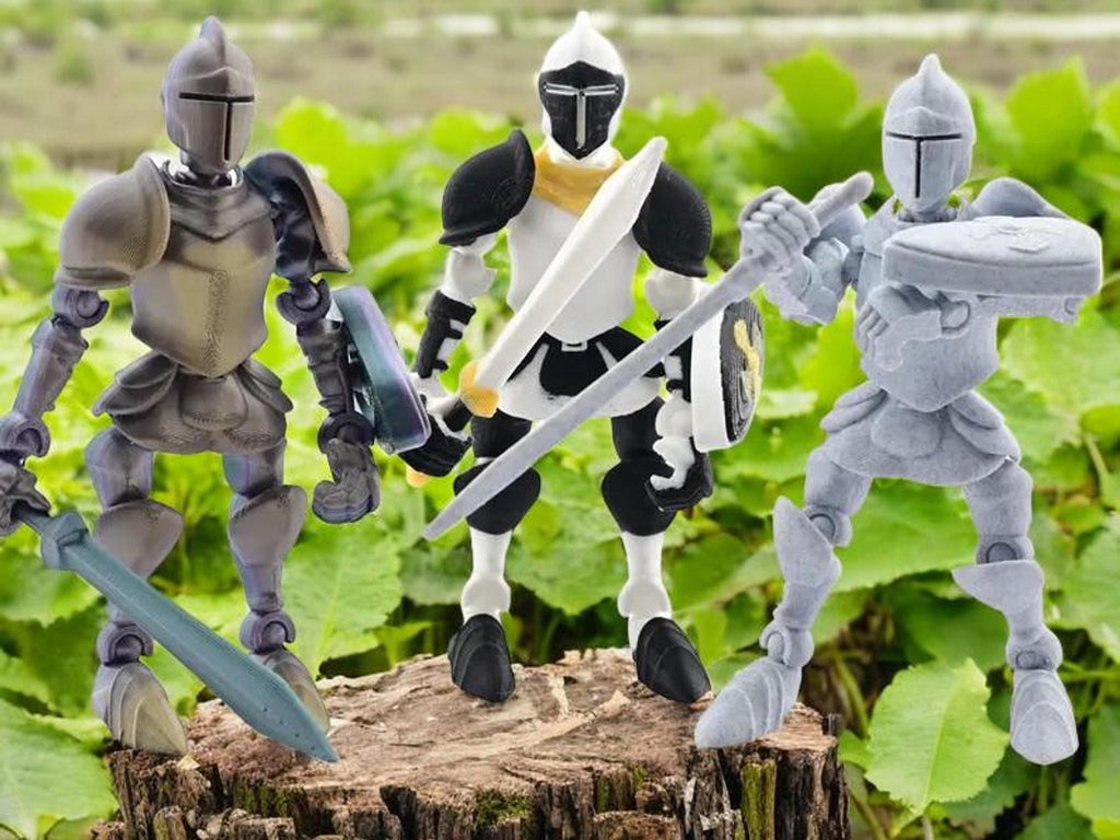 Knight Action Figure: Custom 3D Printed Medieval Toy with Articulated Joints - JM Designs