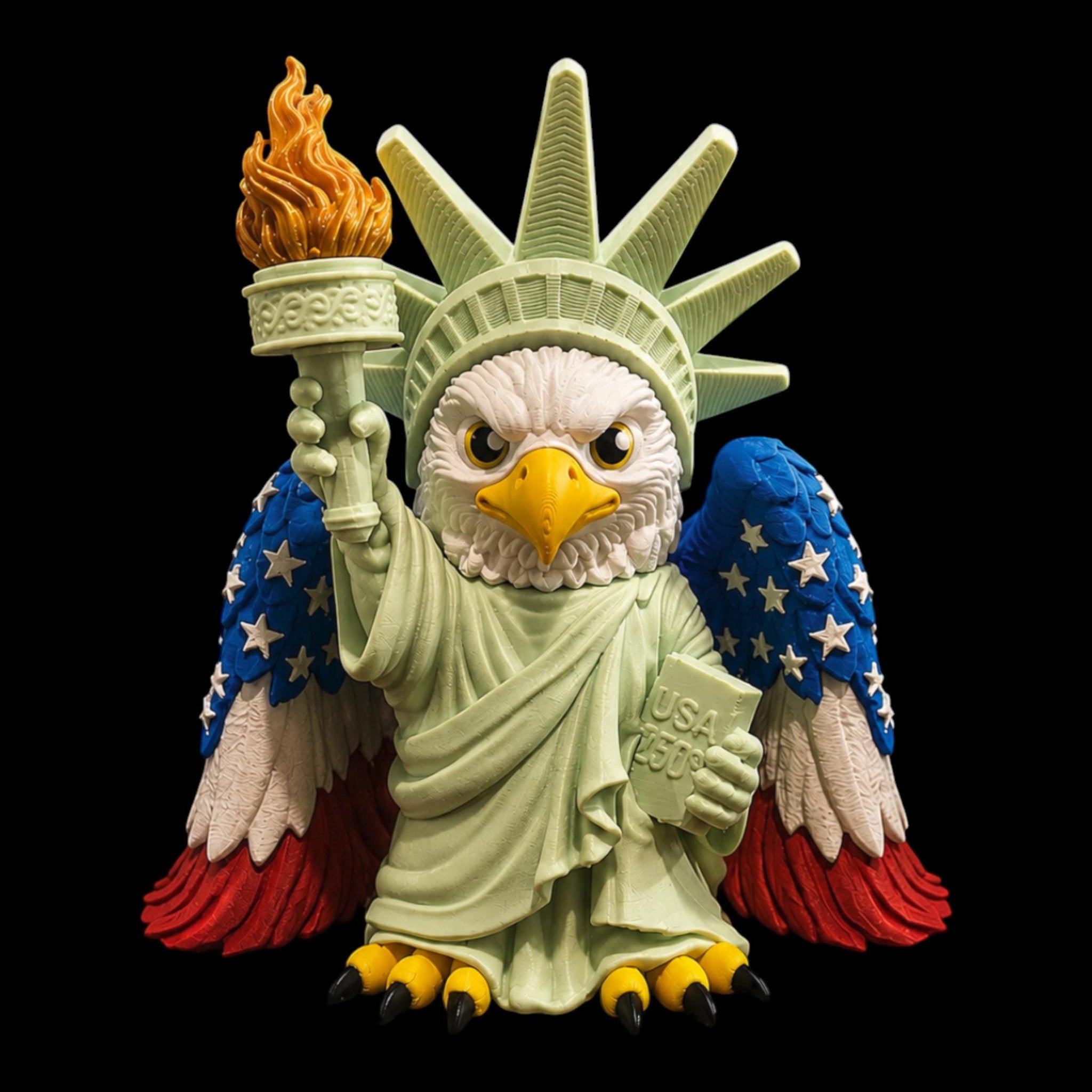 Liberty Eagle 250th Anniversary Limited Edition 3d Printed Desk Pal Standing Tall Patriotic Americana Flag Wing American Independence Day - JM Designs
