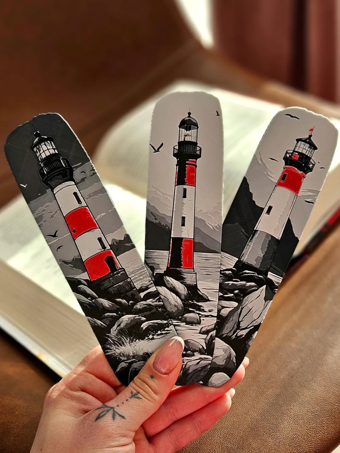 Lighthouse Bookmarks: Coastal Nautical Set, 3D Printed - JM Designs