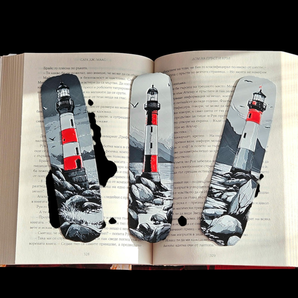 Lighthouse Bookmarks Coastal Nautical Set Of 3, 3D Printed - JM Designs