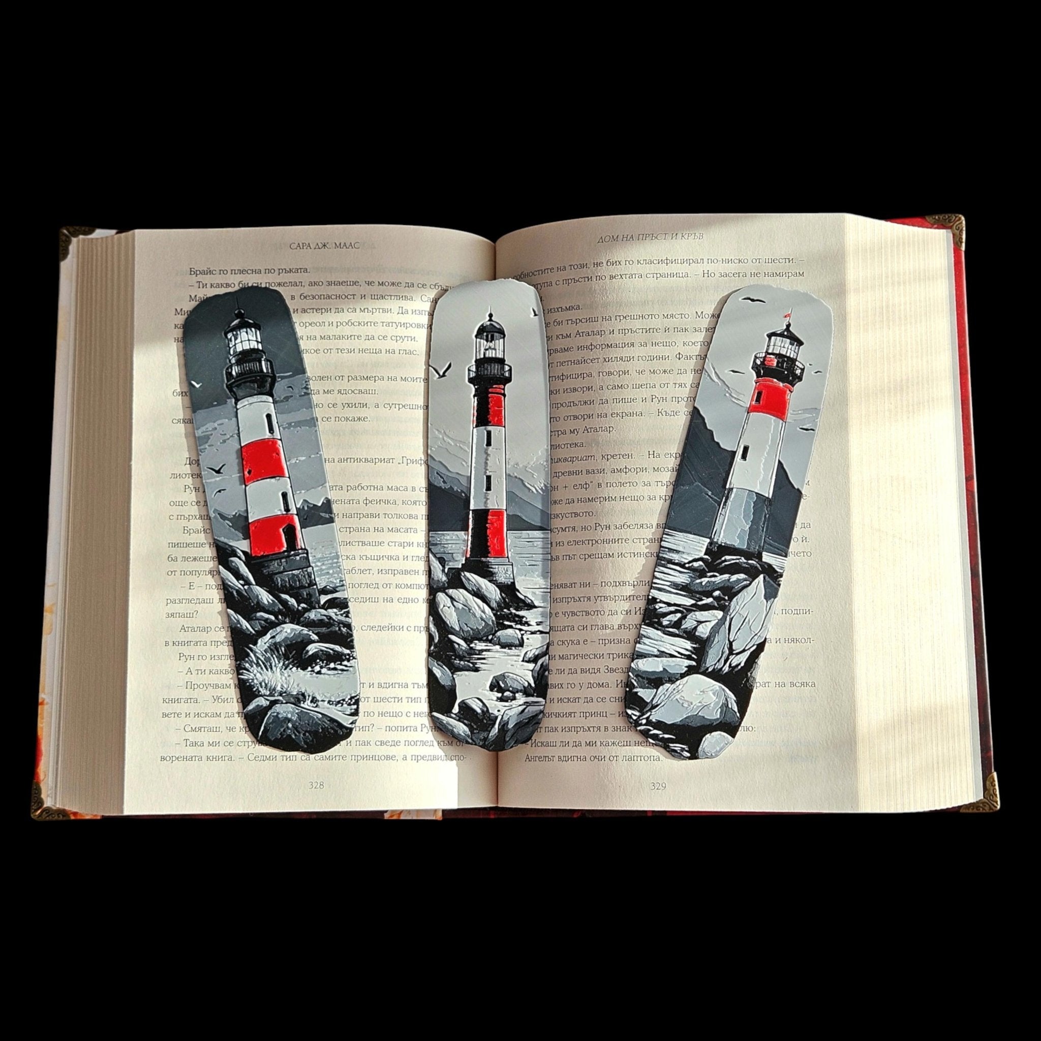 Lighthouse Bookmarks Coastal Nautical Set Of 3, 3D Printed - JM Designs