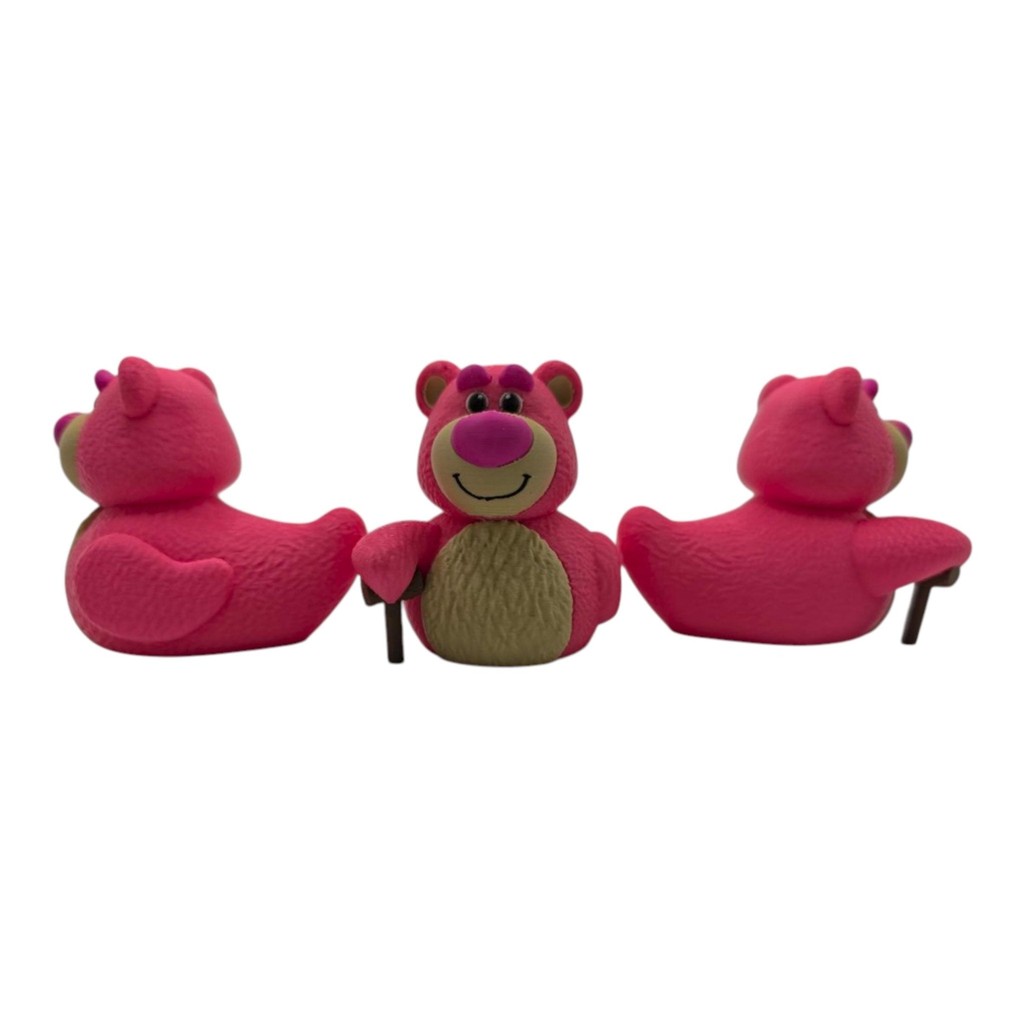 Lotso Inspired Duck Toy Story Collectible Duck Figurine Desk Ornament Piece Miniature Table Accent Disney Fan Movie Inspired - JM Designs