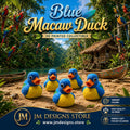 Macaw Duck Figurine, 3D Printed Tropical Bird Decoration in Colorful Designs - JM Designs