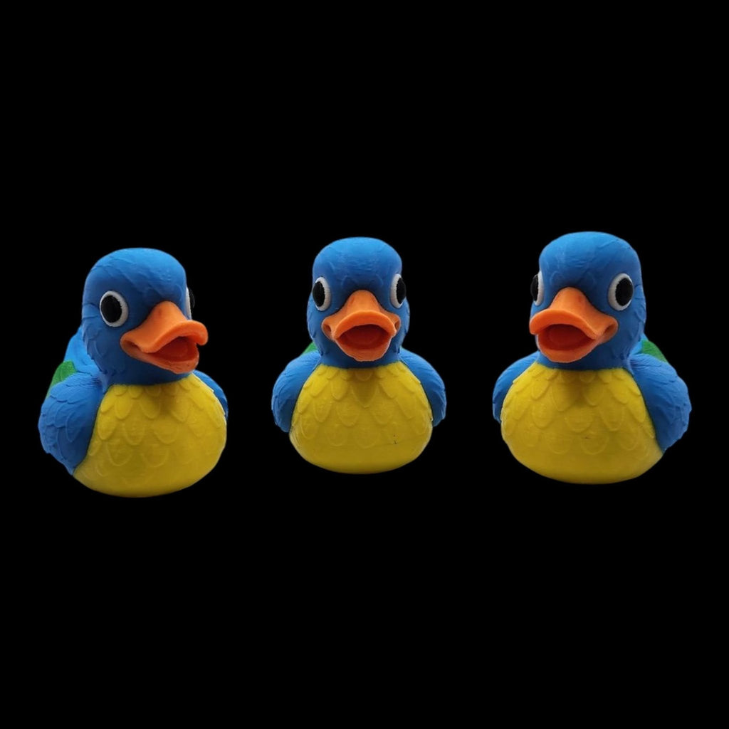 Macaw Duck Figurine, 3D Printed Tropical Bird Decoration in Colorful Designs - JM Designs