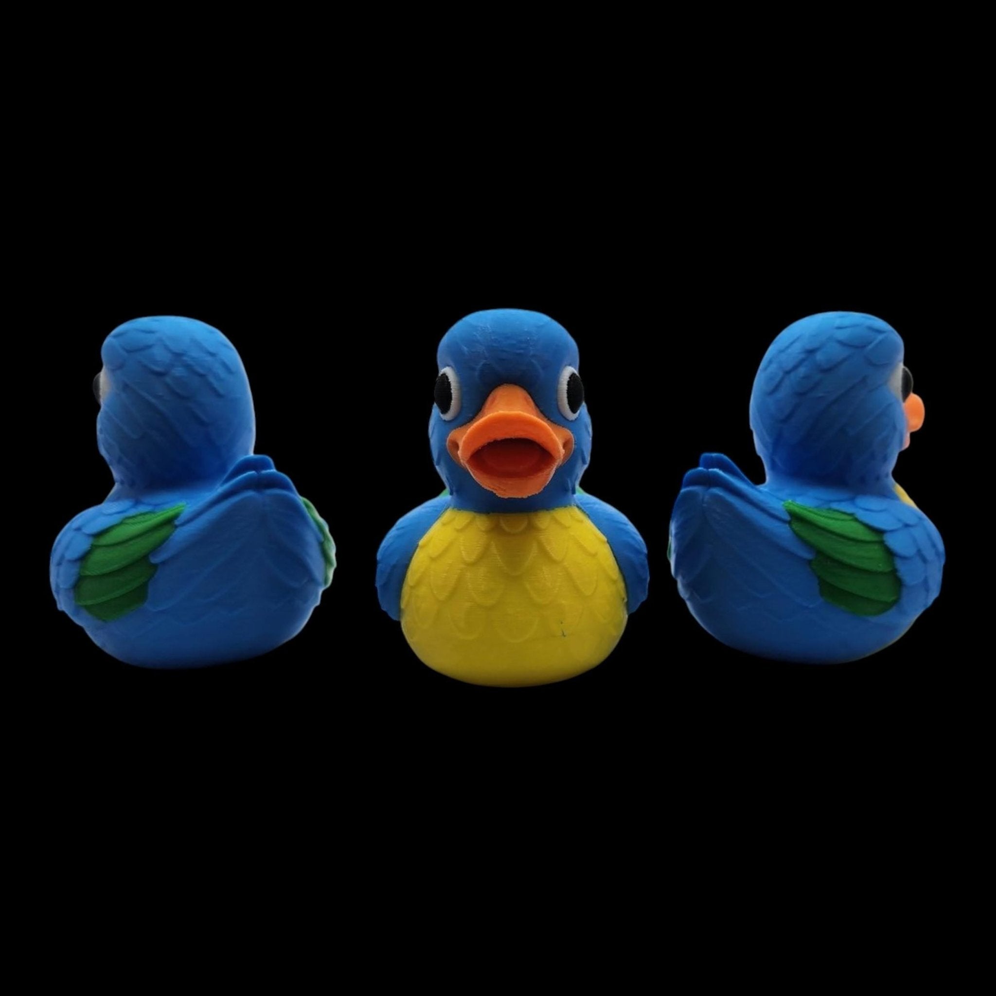 Macaw Duck Figurine, 3D Printed Tropical Bird Decoration in Colorful Designs - JM Designs
