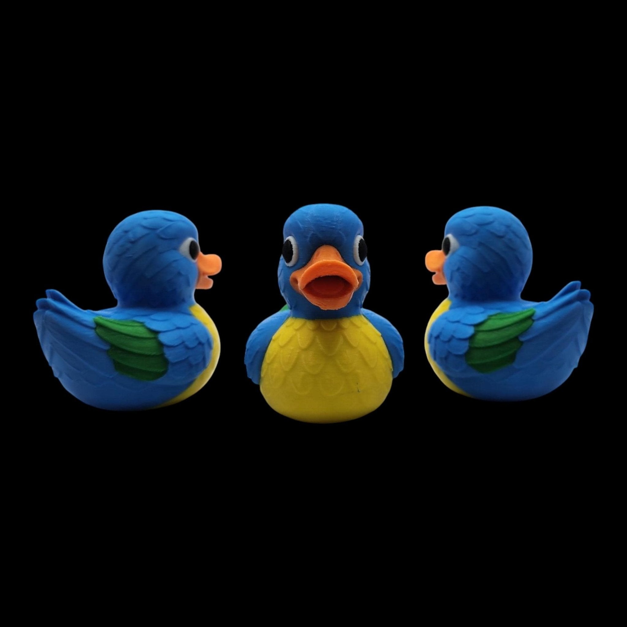 Macaw Duck Figurine, Colorful 3D Printed Tropical Bird Collectible - JM Designs