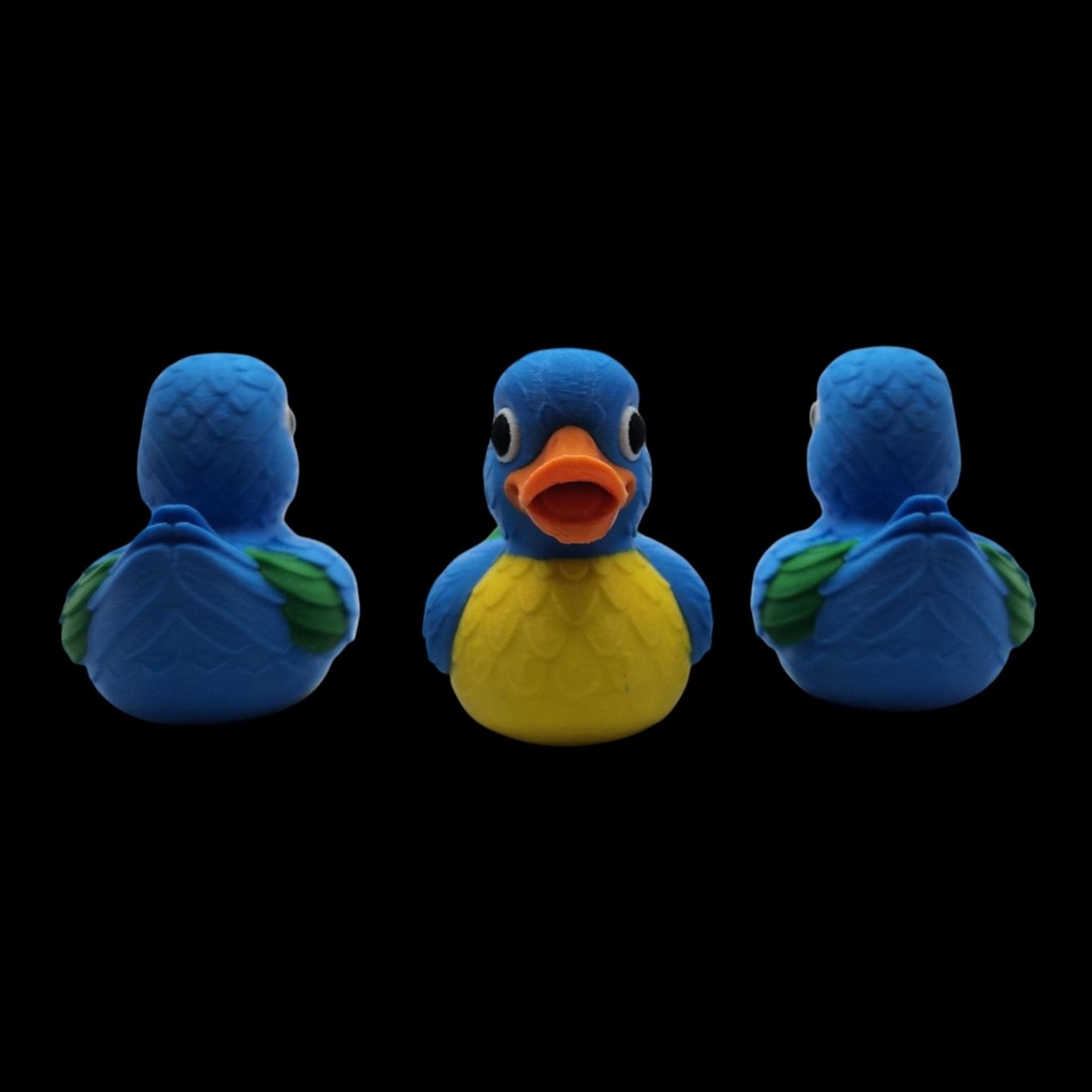 Macaw Duck Figurine, Colorful 3D Printed Tropical Bird Collectible - JM Designs
