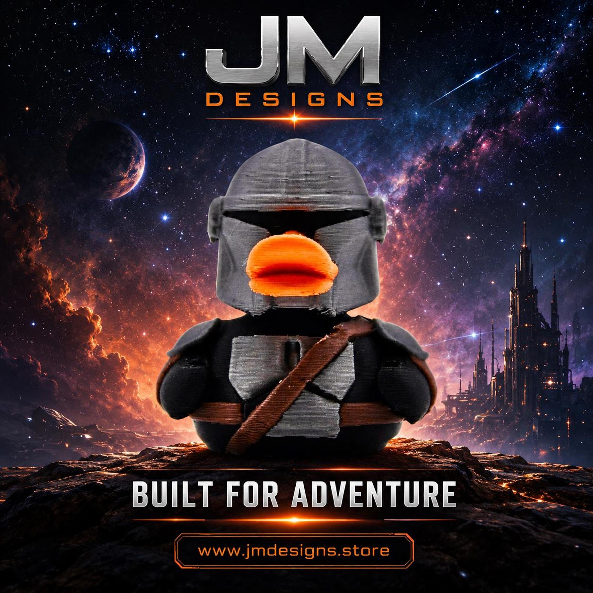 Mandalorian Duck 3D Printed Bath Toy, Star Wars Character for Desk or Jeep - JM Designs