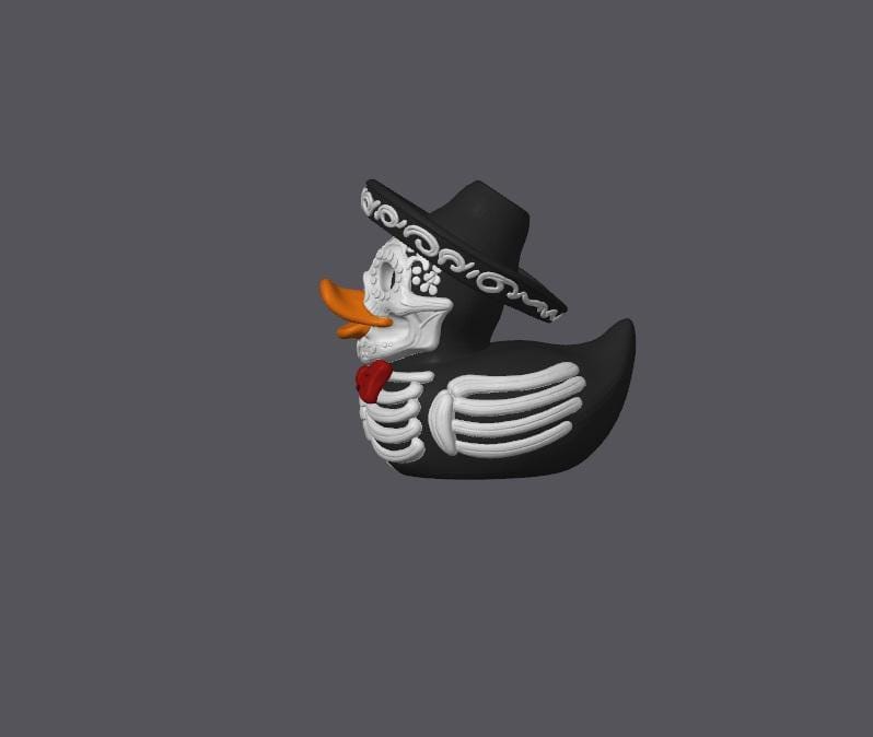 Mariachi Skeleton Duck, Spooky 3D Printed Halloween Decor - JM Designs