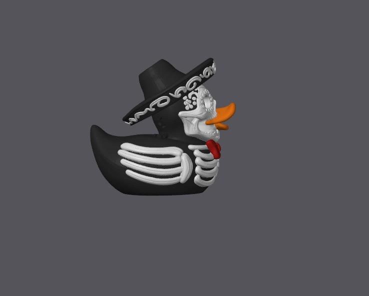 Mariachi Skeleton Duck, Spooky 3D Printed Halloween Decor - JM Designs