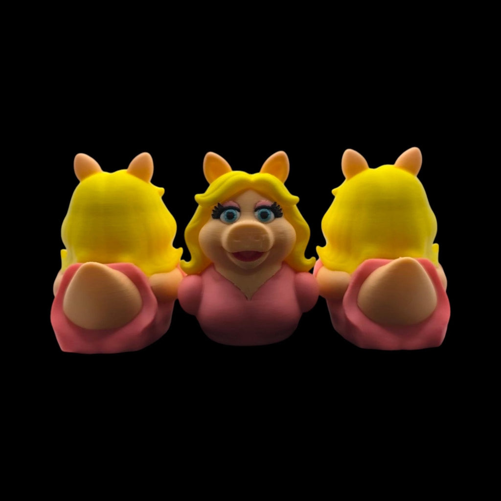 Miss Piggy Inspired 3D Printed Duck Figurine, Quirky Character Statue - JM Designs