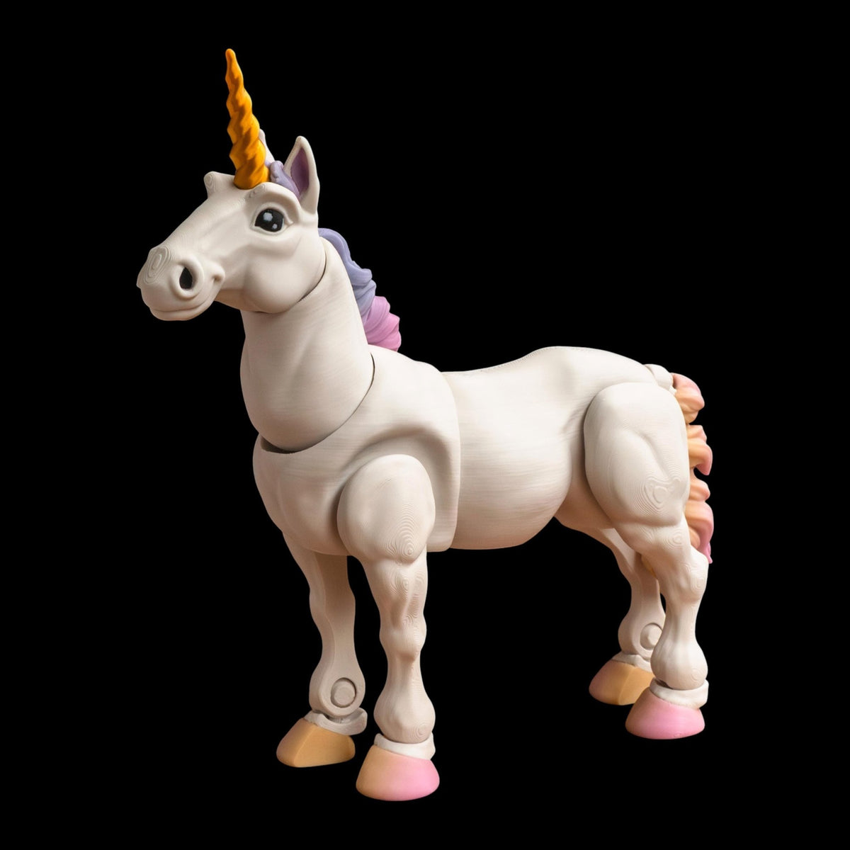 Movable Unicorn 3D Printed Figure, Articulated Fantasy Creature for Play and Display - JM Designs