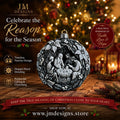 Nativity Ornament with Holy Family Scene, Modern Christmas Decor for Tree Hanging - JM Designs
