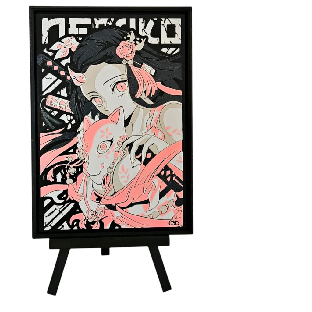 Nezuko Kamado Art Hueforge Decor Demon Slayer 3D Anime Gift Framed Painting - JM Designs