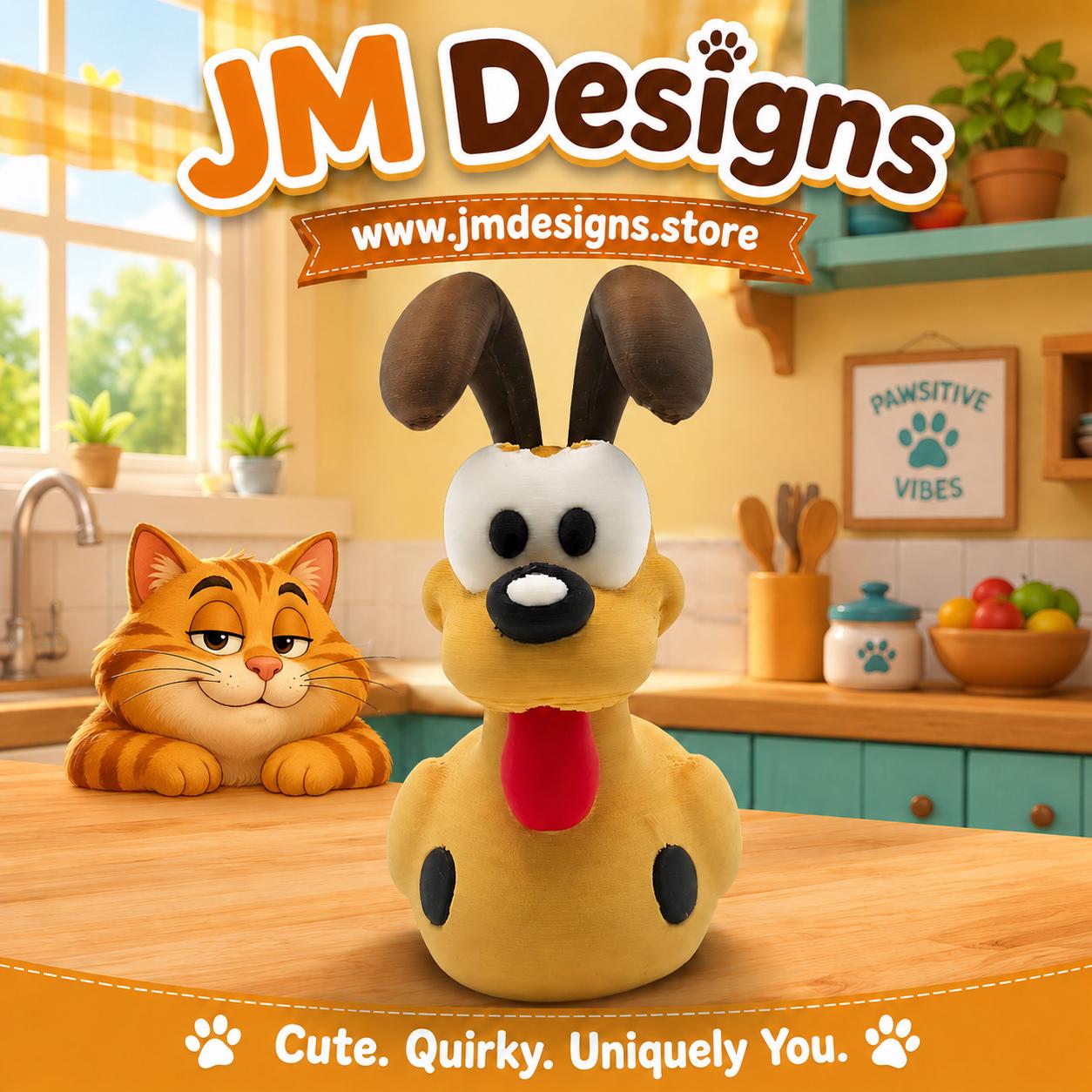 Odie Inspired Dog Duck Cartoon Character Display Piece Desk Decoration Comic Collectible - JM Designs